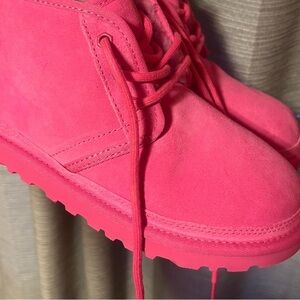 UGG Bright Pink chukka Lace Up Boots